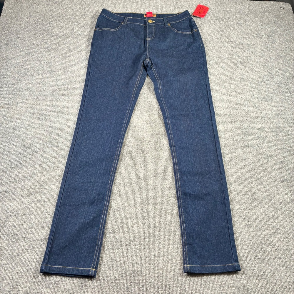 Apple Bottoms Womens Jeans 16 Indigo Slim Rhinestone Pocket Y2K NWT